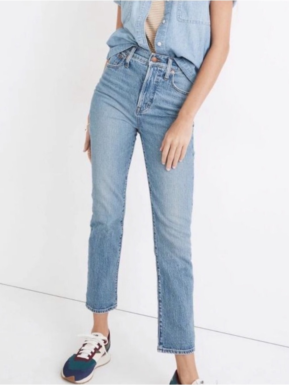 Madewell the Perfect Vintage Jean straight leg jeans NA917 banner wash size 26